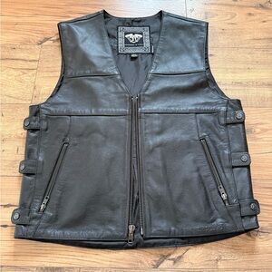 Black Leather Vest - Highway 21